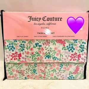 Juicy‎ Couture Signature Floral TWIN SHEET SET New